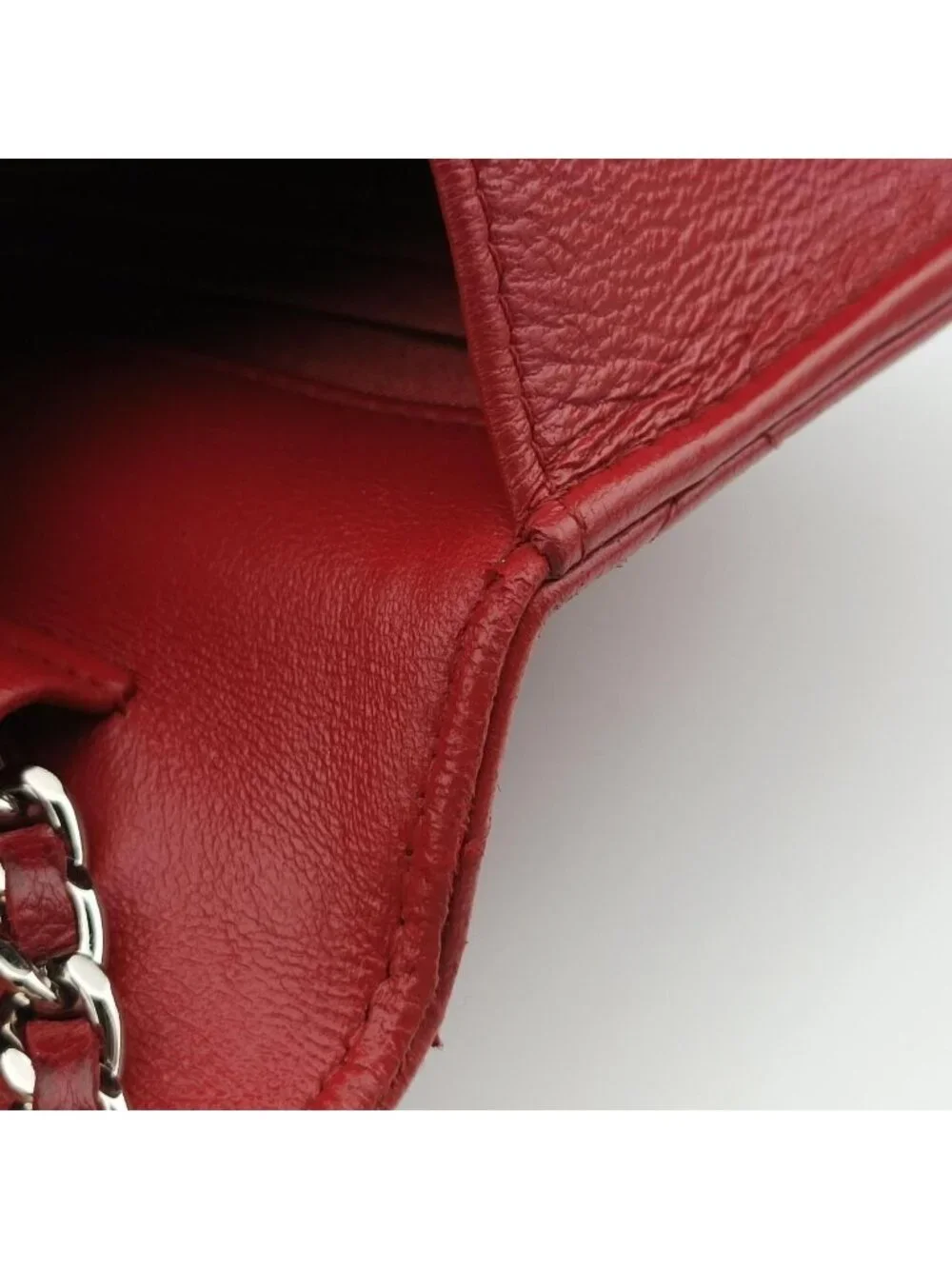 Chanel Quilted CC Logo Red Lambskin Shoulder